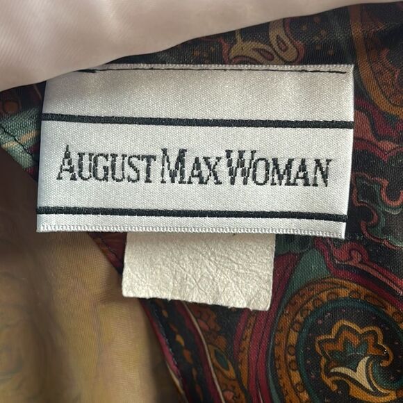 August Max Woman Blouse, Size 1X , Floral/Paisley Print, Green,Brown,Rust Colors - Picture 3 of 6